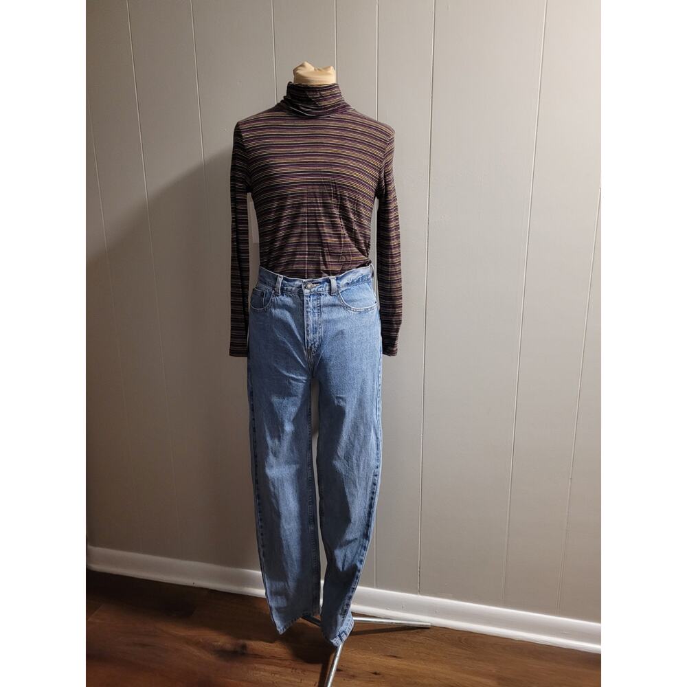 Madewell - Women's XS Pinstripe Multi Colored 100% Cotton Turtleneck